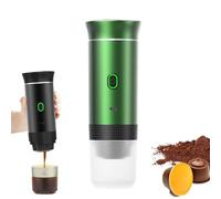 Mini machine à café expresso électrique portable 3 en 1 sans fil 15 bars de pression, cafetière rechargeable auto-chauffante avec café moulu et capsule pour camping-car, randonnée