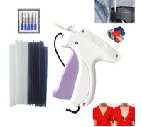 Mini machine à coudre à main pour réparation rapide de vêtements, avec 5 aiguilles fines, 1 000 noires et 1 000 micro-attaches blanches