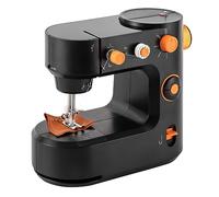 Mini machine à coudre électrique portable avec pédale et 5 programmes de couture, vitesse réglable et fil double, éclairage LED pour bricolage, usage domestique et débutant