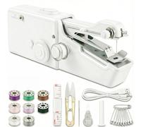 Mini machine à coudre électrique pour enfants et débutants, machine à coudre portable avec double point pour tissus légers - Kit de couture complet avec accessoires pour couture DIY à la maison pour