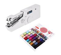 Mini Machine À Coudre Portable Manuel + Boîte Fils à Coudre 64 Bobines pour couture tissu fin (Tissu d'épaisseur max 1.8mm)
