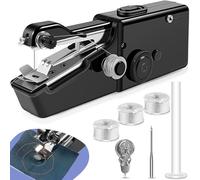 Mini machine à coudre pour débutant, machine à coudre rapide, rideaux, vêtements, bricolage, machine à coudre électrique, portable, avec fil pour la maison et les urgences en plein air (noir)