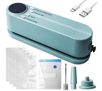 Mini machine à emballer sous vide, 65 kPA, forte puissance d'aspiration et affichage numérique LED, affichage numérique à LED, rechargeable, avec 3 vitesses, machine à emballer sous vide