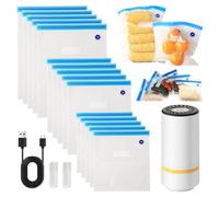 Mini machine à emballer sous vide pour aliments, avec 15 sacs sous vide, pompe à vide USB, pour les voyages, le camping