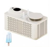 Mini Machine À Glace - Fabricant de Glaces Portatif pour Maison, Inclus 4 Bâtonnets, Fabrique 2 Glaces en 25 Minutes, Mini Machine À Glace pour Bureau, Maison, Camping, Camping-ca white only home use