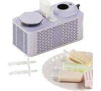 Mini machine à glace portable, 150 W, machine à glace faite maison avec 4 bâtons, glacière automatique, 2 pops en 25 minutes, for la maison, le camping, le bureau(Purple,Standard)