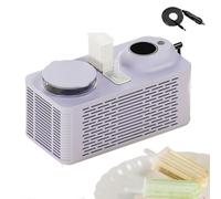 Mini machine à glace portable, 150 W, machine à glace faite maison avec 4 bâtons, glacière automatique, 2 pops en 25 minutes, for la maison, le camping, le bureau(Purple,Car power cable)