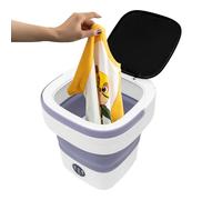 Mini machine à laver 12 l - Pliable - Portable - Petite machine à laver de voyage - Avec raccord de drainage et tuyau - Violet