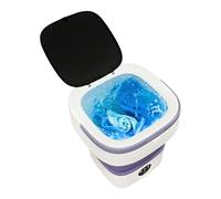 Mini machine à laver 12 l, portable et pliable, 36 W, machine à laver de camping portable avec essoreuse, avec tuyau de vidange et panier d'égouttement, pour camping-car, sous-vêtements, camping