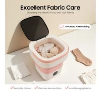 Mini machine à laver 12L, mini lave-linge pliable 36W avec 3 modes de nettoyage pour nettoyer les vêtements de bébé, les sous-vêtements, les chaussettes Pink