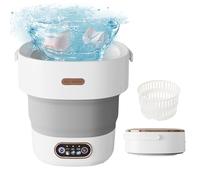Mini machine à laver, 13 l, pliable, 2 en 1, pour camping, avec essoreuse, panier de séchage amovible, 3 modes de nettoyage en profondeur, portable, pour dortoirs, camping-car, 2,5 kg