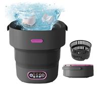 Mini machine à laver, 13 l, pliable, 2 en 1, pour camping, avec essoreuse, panier de séchage amovible, 3 modes de nettoyage en profondeur, portable, pour dortoirs, camping-car, 2,5 kg