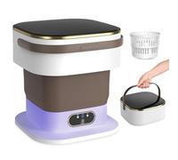 Mini Machine à Laver,15L 2 en 1 Machine à Laver Portable avec Panier d'essorage et 3 modes de nettoyage en profondeur pour la maison, les appartements, les dortoirs et camping (Kaki)