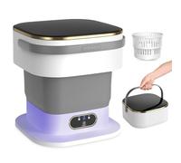 Mini Machine à Laver,15L 2 en 1 Machine à Laver Portable avec Panier d'essorage et 3 modes de nettoyage en profondeur pour la maison, les appartements, les dortoirs et camping (Gris)