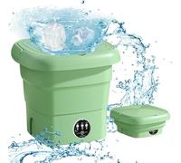 Mini Machine à Laver, 4.5L Machine a laver portable, Mini machine à laver avec essorage, seau à linge pliable, 3 Modes de Nettoyage, pour les vêtements de bébé, Maison Camping Voyage (Vert)