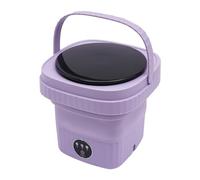 Mini machine à laver de camping 6 l, 40 W, 36 dB, avec sèche-linge, pliable, 3 modes, pour vêtements d'intérieur, chaussettes, vêtements de bébé, serviettes, gants (violet)