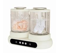 Mini machine à laver double cuve | 2 x 2 L, lavage rapide 5/15 min et affichage LED | 24 W avec turbine bionique à 360° pour nettoyage d'essorage