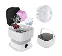 Mini Machine à Laver Pliable 10L, Portable Lave-Linge Compact Électrique avec Essorage, 3 Programmes, Idéal pour Studio, Camping ou Dépannage, Gris