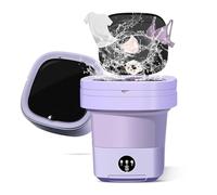 Mini Machine à Laver Pliable,11L Machine a Laver Portable, Design Ultra-Compact avec Nettoyage Lumière Bleue, pour Voyage et Petits Espaces, Appartements,Dortoirs (violet)