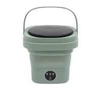 Mini machine à laver pliable 6 l - Portable - Avec fonction essoreuse et lumière bleue - Silencieuse - 36 dB - Pour le camping, les sous-vêtements, le linge de bébé, les voyages, la maison - Vert