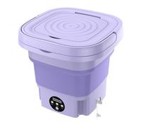 Mini Machine à Laver Pliable, 8L Portable Mobile Machine à Laver à Ultrasons, Petit Lave-Mains avec Sèche-linge pour Camping, Voyage, 3 Modes de Nettoyage, Capacité de (Lilas)