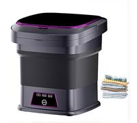 Mini Machine À Laver Pliable, Machine À Laver Portable de 13 L, 3 Modes de Lavage avec Panier D'essorage, Machine À Laver de Voyage À Écran Tactile À Un Bouton pour Vêtements de Bébé, Sous- black