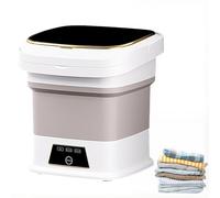 Mini Machine À Laver Pliable, Machine À Laver Portable de 13 L, 3 Modes de Lavage avec Panier D'essorage, Machine À Laver de Voyage À Écran Tactile À Un Bouton pour Vêtements de Bébé, Sous- white