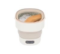 Mini machine à laver pliable, mobile, petite machine à laver, portable, grande capacité, 3 modes, pour sous-vêtements, voyage, camping, 13 l (blanc cassé)