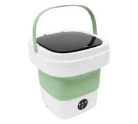 Mini machine à laver, portable, 12 l, pour camping, voyage, pliable, avec tuyau d'évacuation et panier d'essorage, 3 modes de lavage, pour les voyages, les appartements (vert)