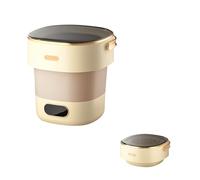Mini machine à laver portable 13 l 2,5 kg avec séchoir rotatif pour sous-vêtements, vêtements de bébé, chaussettes, petites pièces pour appartements, dortoirs, camping et camping-car, beige et blanc