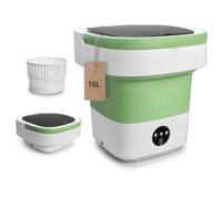 Mini machine à laver portable, 16 L pliable avec 3 modes de nettoyage en profondeur, petite laveuse pliable améliorée pour hôtel, appartement, maison et voyage - Vert