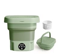 Mini machine à laver portable de 8 L, laveuse pliable avec tuyau d'essorage et de vidange, moteur silencieux, lavage rapide pour vêtements de bébé, sous-vêtements et délicats, dortoir de voyage