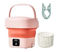Mini machine à laver portable, lave-linge pliable et essorage, petit seau pliable, convient pour appartement, dortoir, voyage, meilleur choix de cadeau (rose)