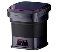 Mini machine à laver portable, laveuse portable 13 L, 3 modes, mini machine à laver pliable avec tuyau de vidange, poignée et ventouse, petit linge pour sous-vêtements, petit linge