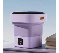 Mini Machine À Laver Portable, Machine A Laver Pliable 7L Petite Machine À Laver de Camping, Mini Lave Linge Avec Panier de Vidange, pour Appartement,Camping, Voyage, RV(Purple)
