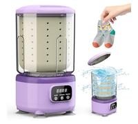 Mini machine à laver portable rechargeable tout-en-un avec capacité de 2 L pour soutien-gorge, sous-vêtements, chaussettes, maison, hôtel, appartement, camping-car, voyage (violet).