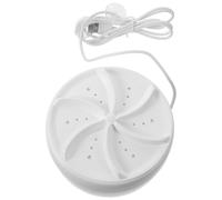 Mini Machine à Laver Turbo Portable Électrique pour Voyage et Camping-car | Technologie Ultrasonique et Mini Turbine, Alimentation Usb, Plastique Blanc, pour Linge Délicat et Usage en Dortoir