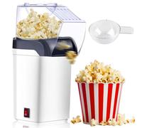 Mini machine à pop-corn - Facile à utiliser - En 2 minutes - Sans graisse - Sans huile - 1200 W - Pour soirée football et fêtes de Noël - Blanc