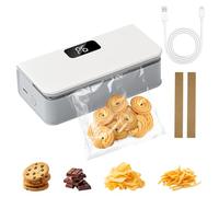 Mini machine à sceller 2 en 1 rechargeable avec cutter et magnétique | Scelleuse thermique à 6 niveaux réglables avec affichage LED, refermable portable pour frites, collations