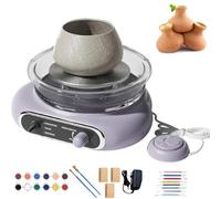 Mini machine à tour de poterie pour enfants, machine électrique en céramique, machine de formage de poterie avec ensemble d'outils en argile, kit de poterie DIY pour débutants, art l'argile DIY