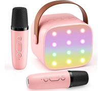 Mini Machine de karaoké avec 2 Microphones sans Fil, Meilleure Machine de karaoké Bluetooth Portable pour Enfants 2026, pour Noël ou Un Anniversaire, ou pour Une fête à la Maison Adultes