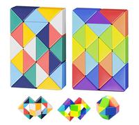 Mini Magic Snake Cube, 2PCS Serpent Magique, Casse-tête Twisty Jouet, Jeux de Puzzles 3D Fidget Cube, Jouets Arc-en-Ciel, pour Enfants et Adultes