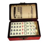 Mini Mahjong Set Portable Chinois Mahjong Tile Ensemble avec tuiles 2 Carreaux de Rechange 2 dés et étui de Transport pour