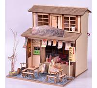 Mini Maison De Poupée En Bois Avec Lampe, Bricolage, Architecture Ancienne Chinoise, Faite À La Main, Modèle D'Assemblage, Cadeau Créatif