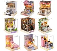 Mini maison de poupée, Kit de petite maison à monter soi-même, Puzzle 3D fait à la main, modèle d'assemblage, décoration de chambre à coucher, artisanat en bois, cadeau d'anniversaire QT-041 with cove