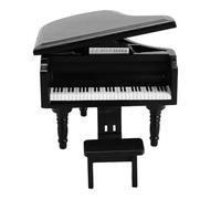 Mini Maison de Poupée Piano avec Tabouret, Taille 1:12 (Black) | Matériau en bois durable, Belle apparence, Idéal pour les enfants, Pratique à transporter