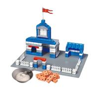Mini maison en briques DIY pour enfants - Jouet architecte avec mini briques et ciment - Cadeau créatif à construire soi-même pour garçons et filles (poste de police)
