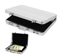 Mini mallette en aluminium avec fermeture à cliquet, emballage cadeau en argent ou pour bons d'achat, cadeau créatif pour les mariages