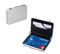 Mini Mallette en Aluminium, Porte-cartes de Visite, Mini Valise pour Cartes de Visite en Métal, Étui de Poche pour Cartes de Crédit, Mince Mallette pour Cartes Bancaires, Porte-monnaie Comme (Argent)
