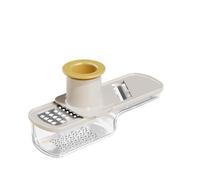 Mini mandoline multifonction avec récipient, broyeur et broyeur d'ail en acier inoxydable, outils de cuisine et gadgets, pour les cuisiniers à domicile et les cuisines occupées (blanc)